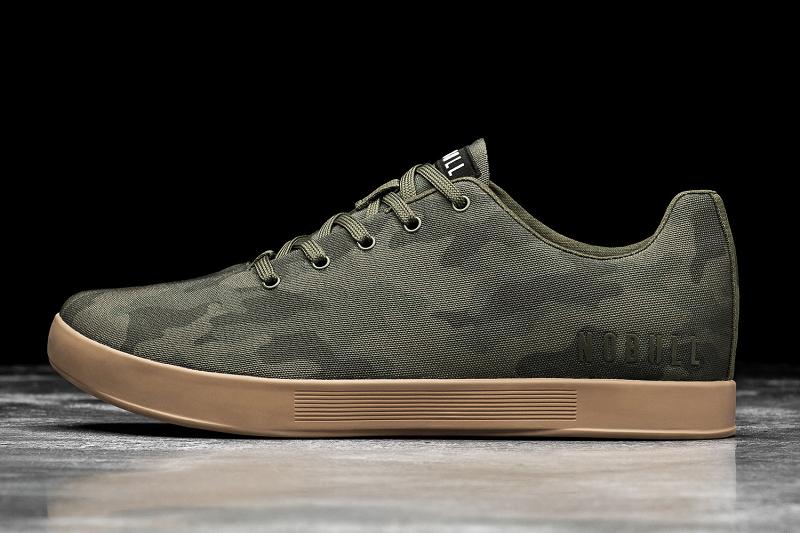 Men\'s Nobull Dark Forest Camo Canvas Trainers Olive | SG P2465J